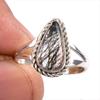 Natural Black Rutile Gemstone 925 Solid Sterling Silver Jewelry Ring Size 7 b5R90