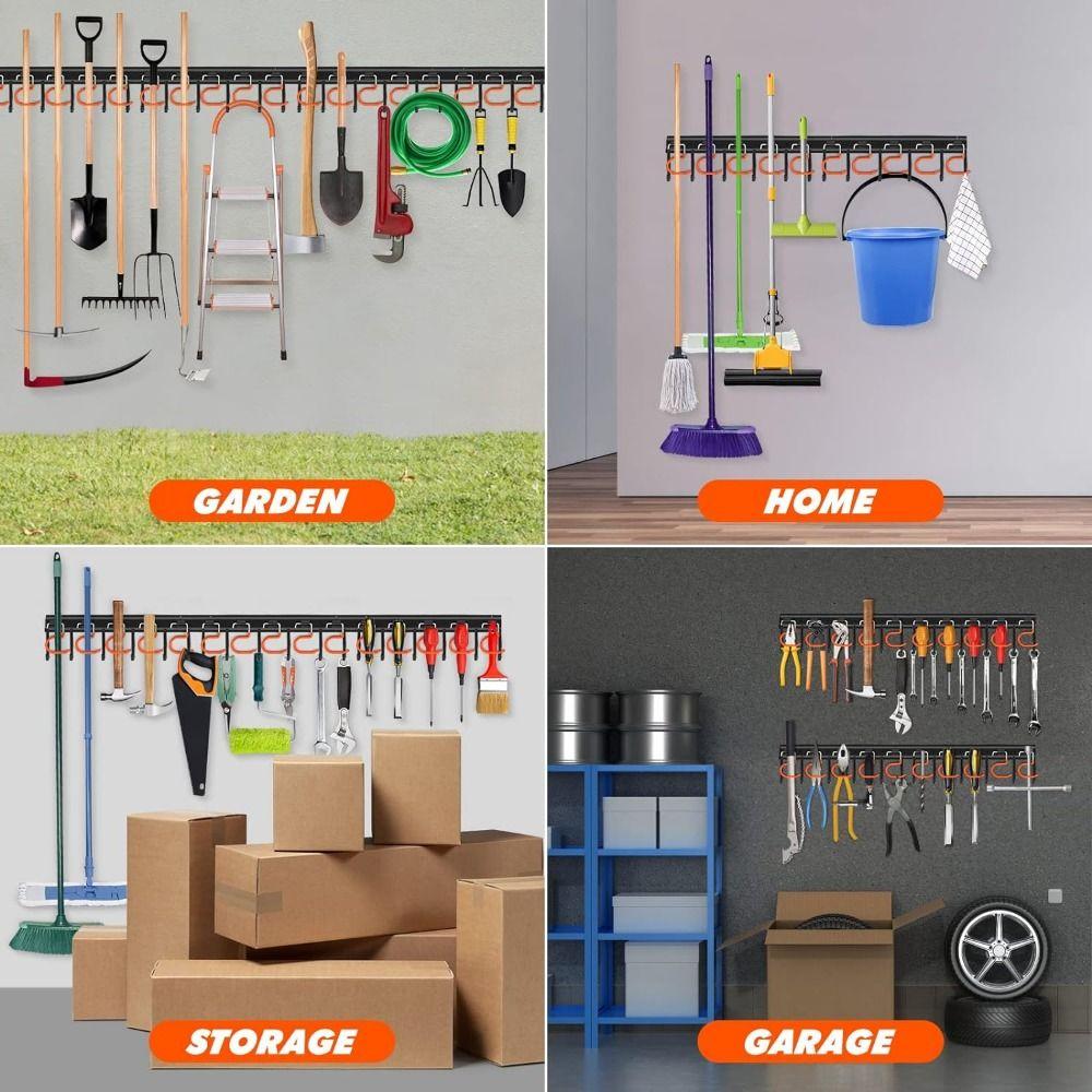 Wall Mounted Mop and Broom Holder S Type Cleaning Tool Hooks Utility Shovel Rack  Bikes
