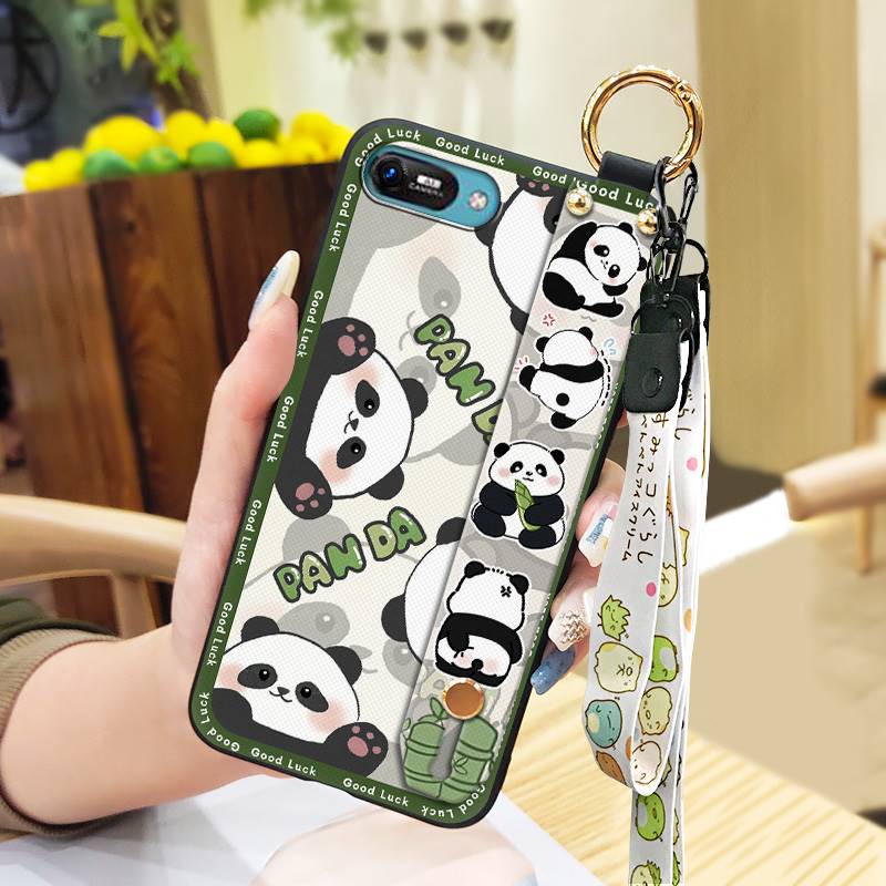Panda Anti-knock Phone Case For Itel A25/A35/A25 Pro Waterproof Shockproof Back Cover Wristband Wrist Strap Soft case