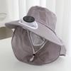 Fashion Solar Fan Face Mask Sun Hat 300mA UV Protection Fisherman's Hat Wide Brim Breathable Tea Picking Work Hat Summer Unisex