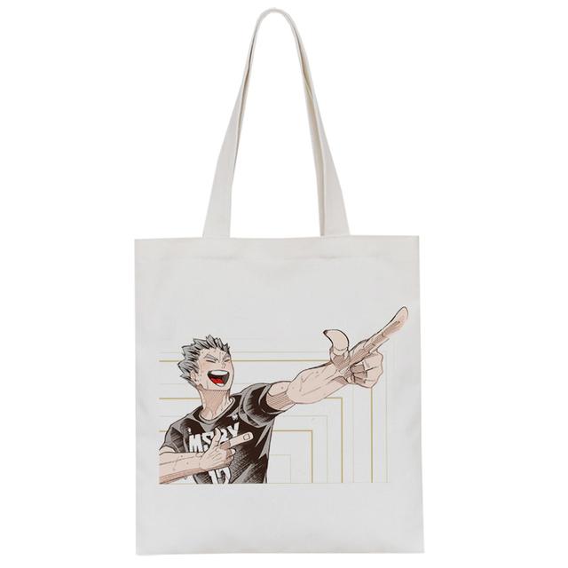Fashion Anime Haikyuu Shopper Bag Eco Manga Tote Harajuku Shopper Bag Women Canvas Shoulder Bag Large-capacity Women's Handbags