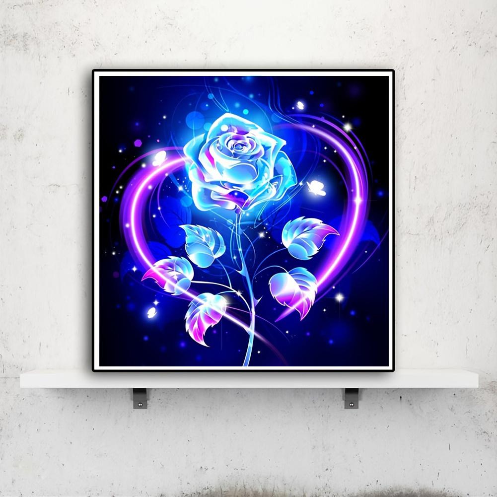 5D Diy Diamond Painting Blue Rose Diamond Embroidery Full Lay Anime Cross Stitch Kits Home Decor Handmade Gift