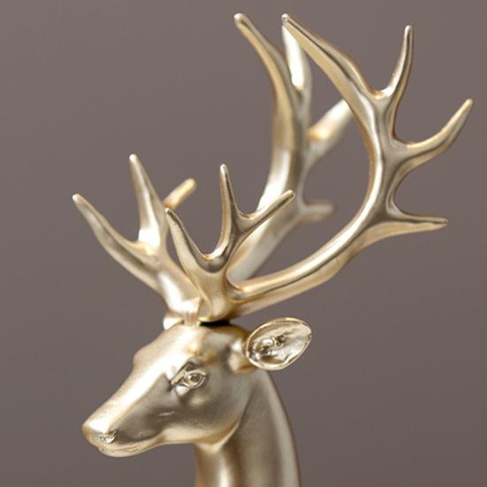 2 шт., парная фигурка оленя, стоящая, лежащая, статуя оленя из смолы, скульптура лося, рождественская, для домашнего офиса, книжной полки, украшения для рабочего стола, орнамент