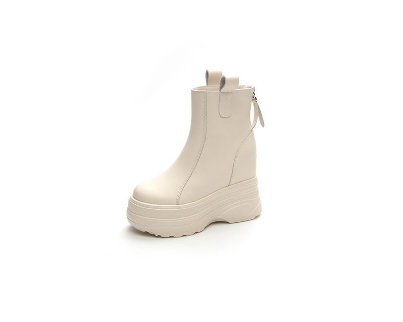 Мода 11 см Платформа Танкетка Скрытый Каблук Женские Ботильоны из Флока Теплая Женская Обувь на Танкетке Молния Зимняя Обувь Кроссовки 2024