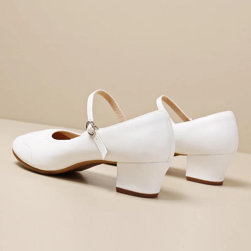 Белые Женские Новые Современные Танцевальные Туфли Девочки Стандартные Танцевальные Туфли Высокий Каблук Бальные Латинские Танцевальные Туфли для Женщин Каблук 4 см