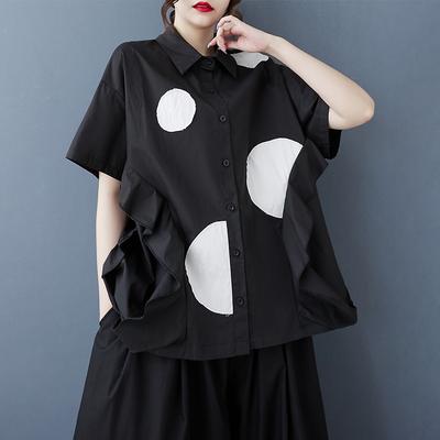 Лето 2025 Блузка больших размеров с короткими рукавами Футболка оверсайз с принтом Женские свободные топы Футболки Новая рубашка