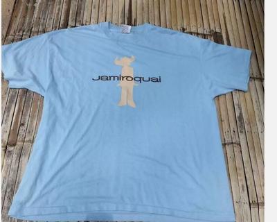Футболка Jamiroquai 90-х, светло-голубая, унисекс, с коротким рукавом, винтажная