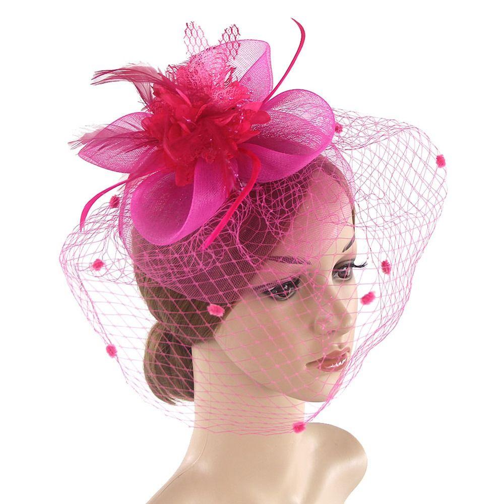 Flower Mesh Fascinators Top Hat Cocktail Party Flower Cocktail Headband Fashion Headwear