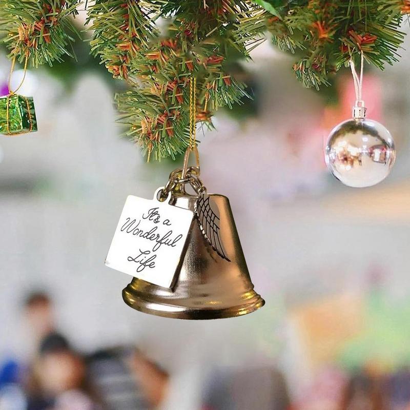 Christmas Angel Bell Ornament Stainless Steel Vintage Bell With Crisp Sound Christmas Tree Pendant Decorative Bells For Indoor