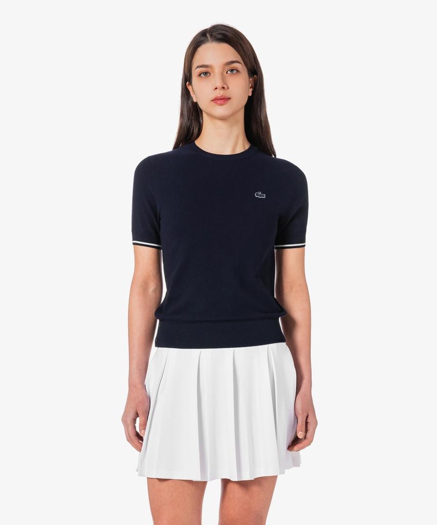 LACOSTE Women'S Basic Short Sleeve Round Sweater Af335E-56G 166
