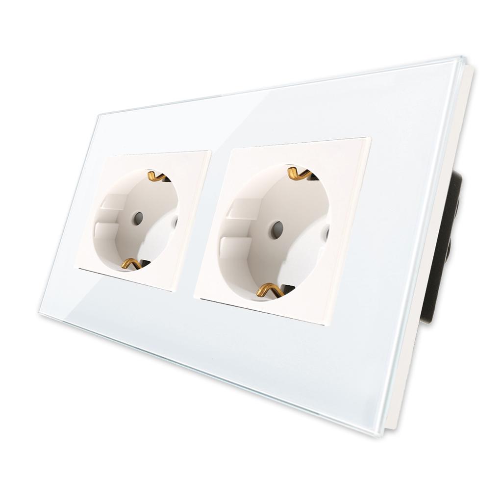 Смарт-сенсорные выключатели Tuya плюс USB-разъемы, вилка типа C, стандарт ЕС, Smart Life, Google Home, управление приложением Alexa