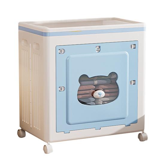 Штабелируемый контейнер для хранения с крышкой Складной ящик для хранения с дверцей и колесиками Складной органайзер на колесиках