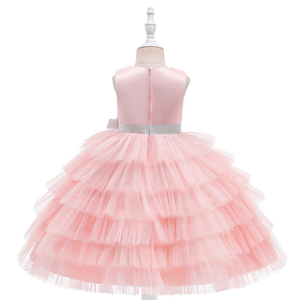 Летние нарядные платья для девочек 3-7 лет, Vestidos, пышное бальное платье, розовое платье принцессы на день рождения, платья с цветочным узором для девочек на свадьбу, детская одежда