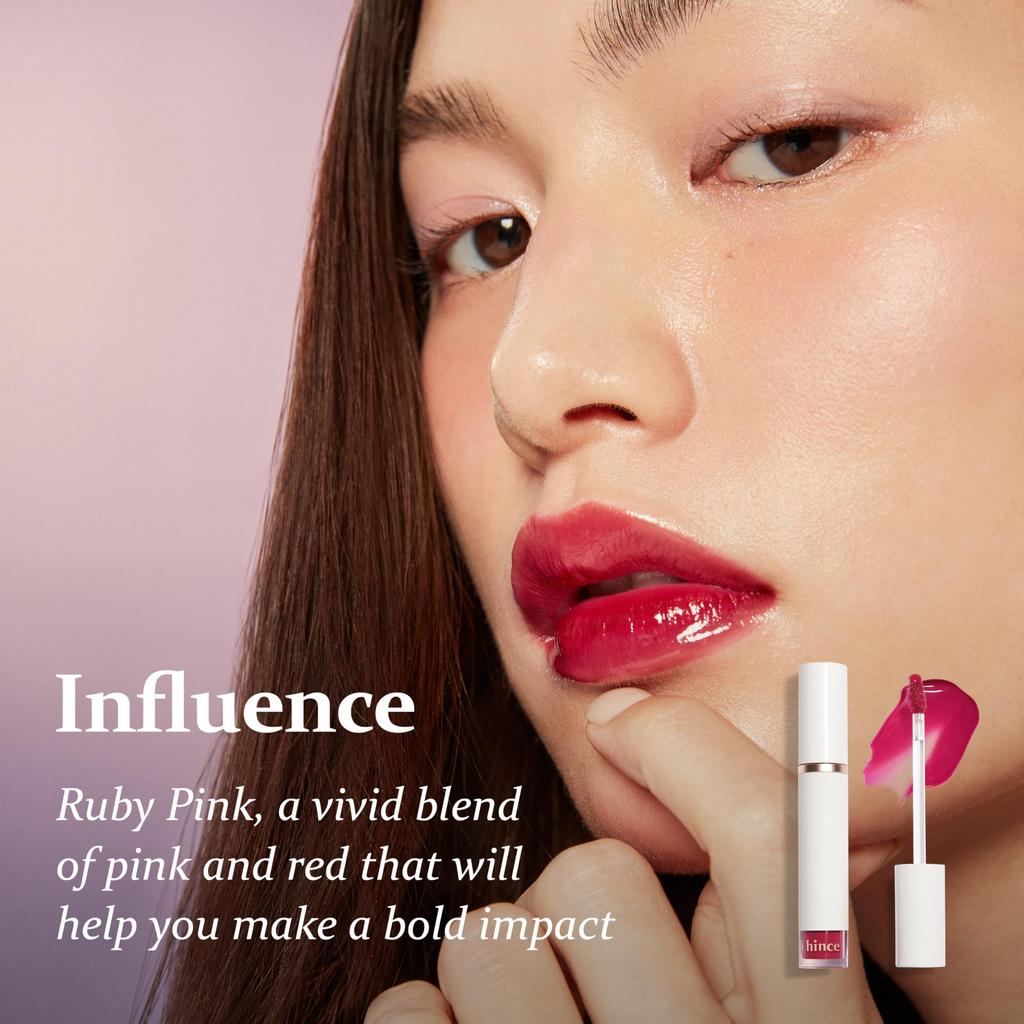 HINCE Mood Enhancer Water Liquid Glow - Non-Sticky & Waterproof Lip Stain for Women - Long Wearing Lip Gloss for Natural and Glass Glow - Moisturizing