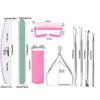 12Pcs Nail Care Kit, Nail File Buffing Block, Cuticle Pusher, Dead Skin Nail Clipper, Brush Accessories Set, Professional Manicure Tools