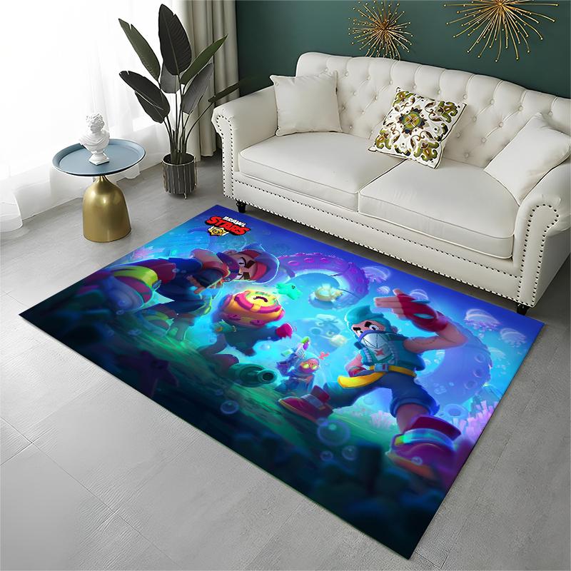 Cartoon B-Brawl Game Non-Slip Area Rug for Living Room,Bedroom,Playroom,Soft Carpet Floor Mat Home Decor Rug Kids Room Gift