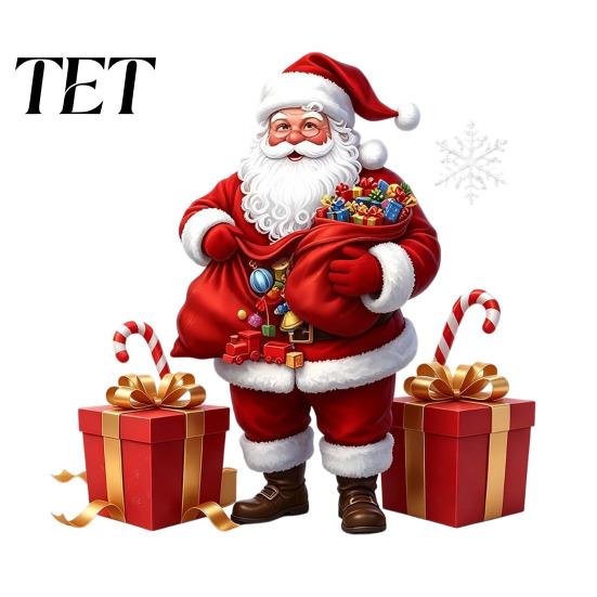 Holiday Glass Stickers Santa Claus Window Static Sticker, Reusable Waterproof PVC Christmas Decal, Decorative Festive Home Decor HD Printing