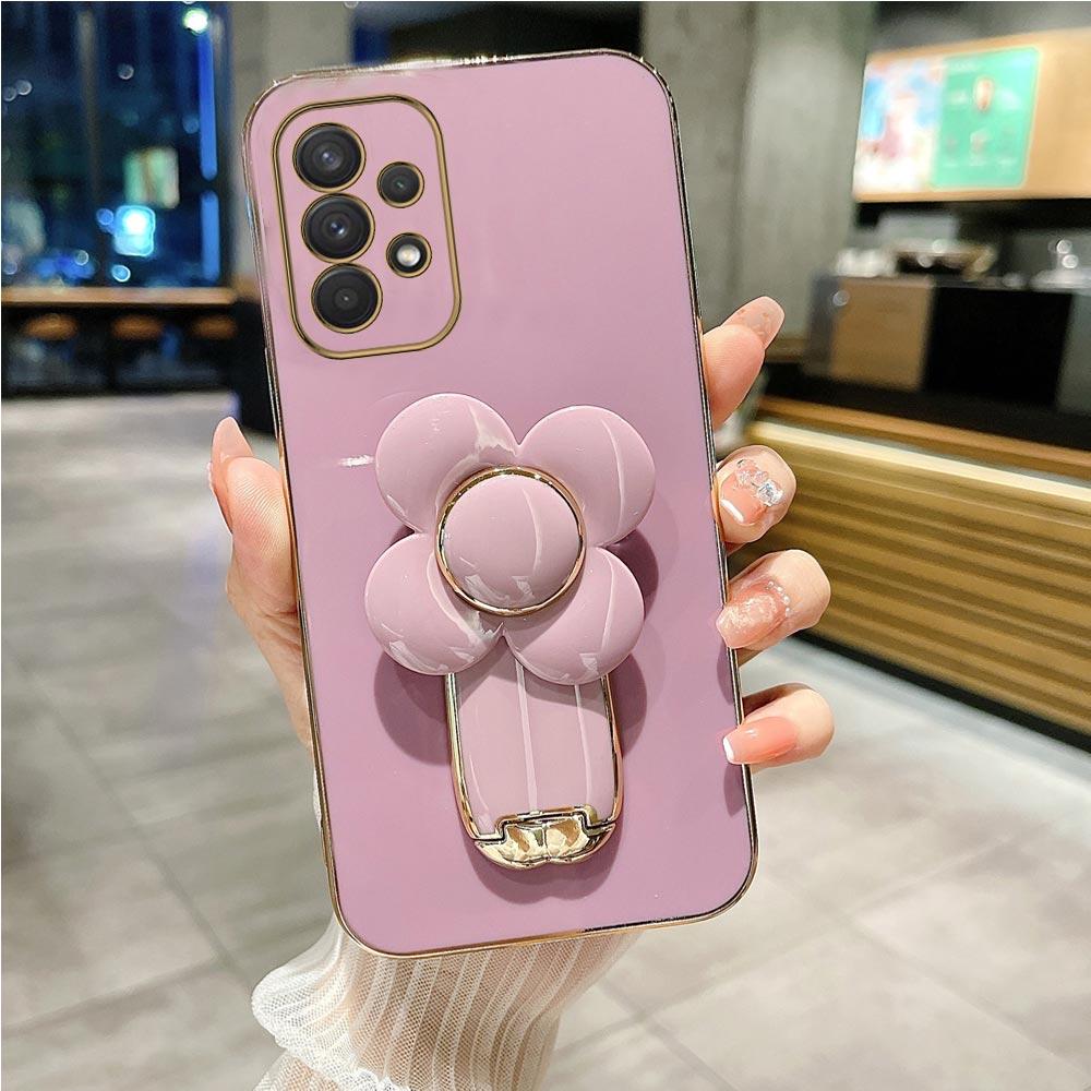 Чехол-держатель для телефона с зеркальной поверхностью для Samsung Galaxy A53 A73 A33 A52 A52s A72 A32 4G 5G A51 A71 A12 A31 A21S A50, силиконовый чехол