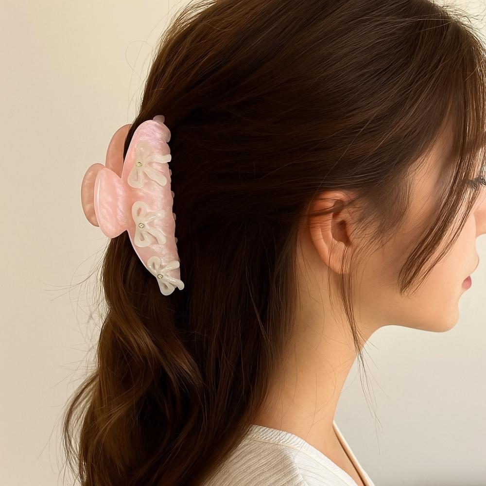 Barrette Bow Hair Claw Ballet Acetic Acid Shark Clip Sweet Zircon Hairpin  Travel