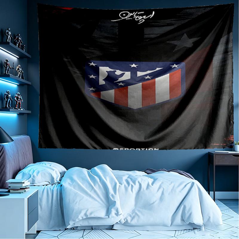 Atletico Madrid Print Tapestry, Lightweight Wall Hanging, for Bedroom, Dorm, Living Room, Home Art Decor - Birthday Christmas Gift for Friends
