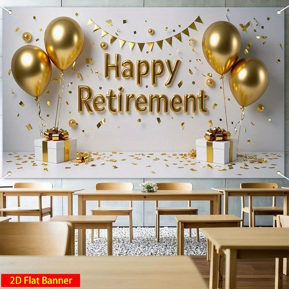 2D 1 piece of elegant retirement-themed design, banner/background fabric, for retirement party decoration