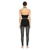 Women Gymnastics Unitard Halter Backless Sequin Bodice Hollow Out Waist Sheer Mesh Leggings Built-in Briefs Rompers Jumpsuit for Competition Stage