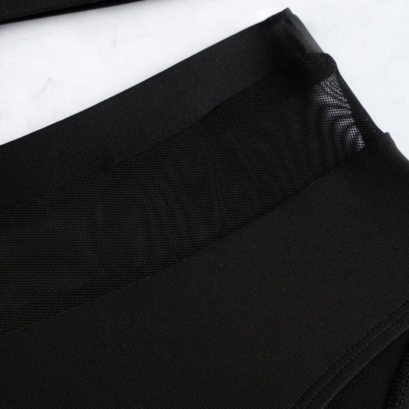 Sexy Fashionable Mesh Stitching Solid Color Vest Women's Split Swimsuit BIKINI