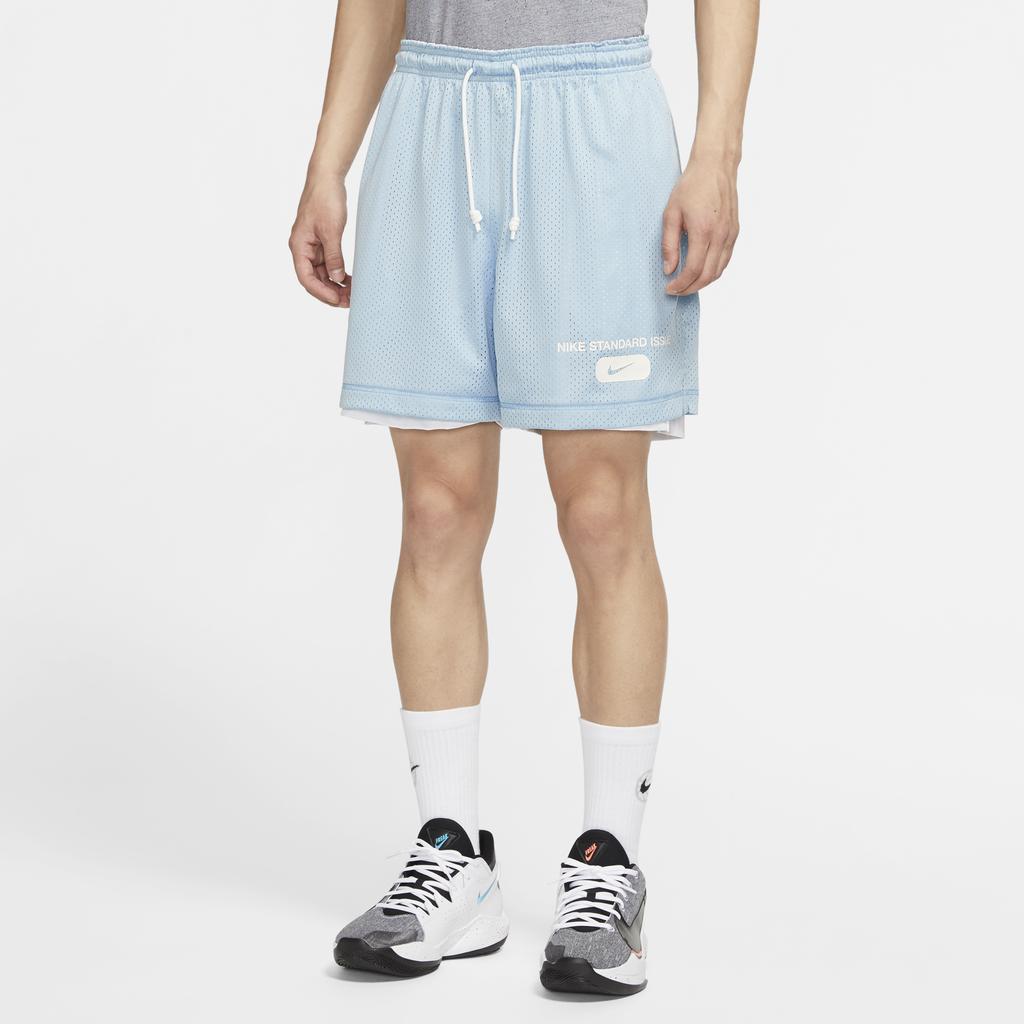 Nike Standard Issue Mesh Quick-Dry Reversible Basketball Shorts Men Bottoms Blue DA3031-440