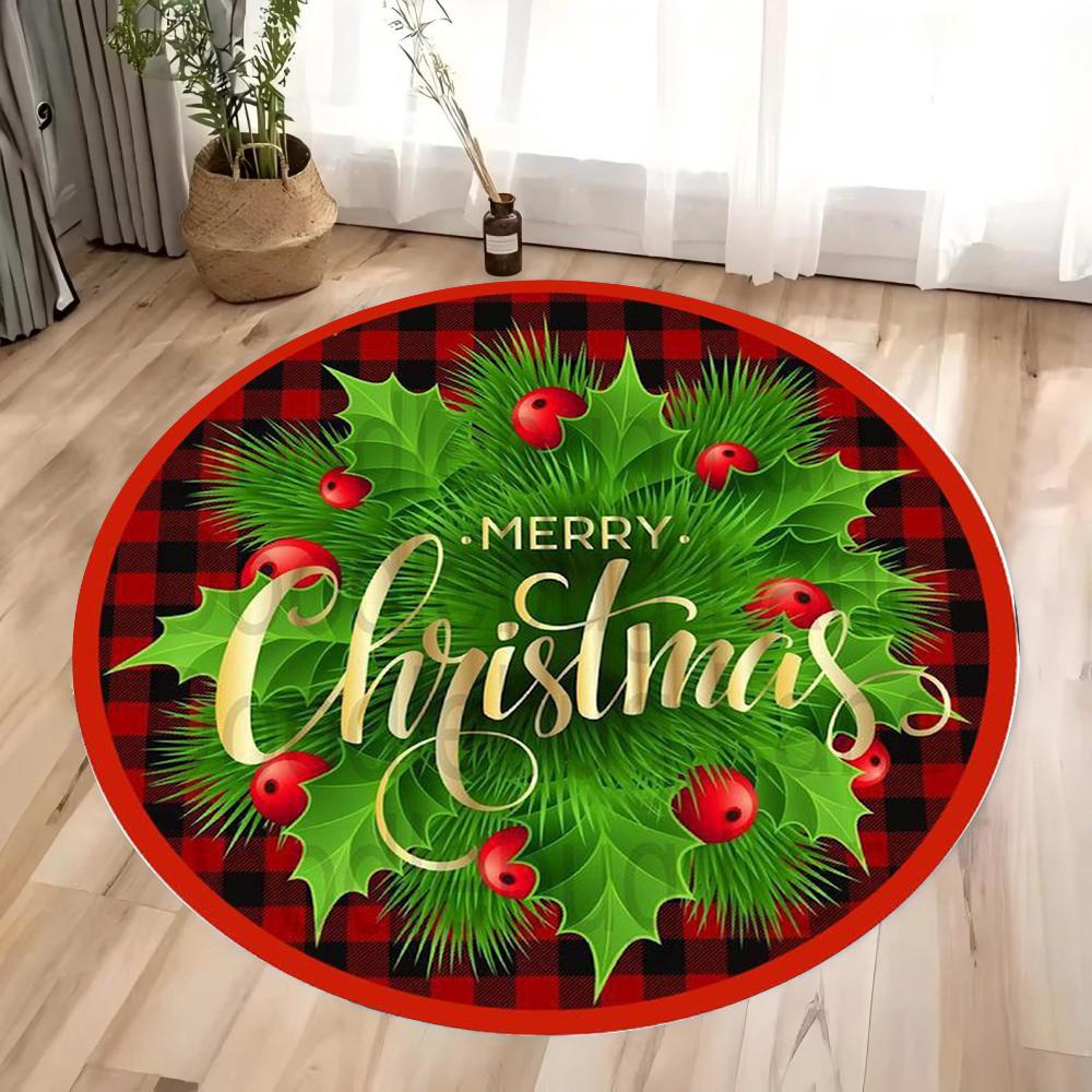 Рождественский Дед Мороз 3D Молния Украшение Ковер Леденец Рождественский Венок Коврик для Украшения Дома Красный Зеленый Золотой Коврик Коврики для Спальни