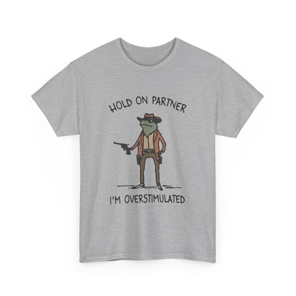 Подержись, дружище, я перегружен Ковбойская лягушка Винтажная футболка