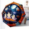 Halloween Ghost Party Decorations: Spooky Fun for Kids!Umbrella with Cute Design, Portable 3-Fold Compact Umbrella for Men & Women, Valentine's Day Mo