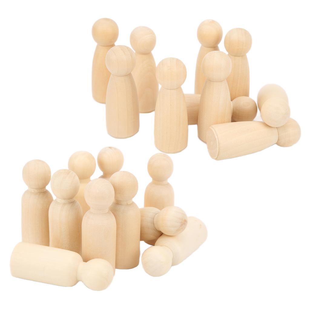 10 шт. Деревянные куклы-прищепки 75 мм 3,0 дюйма Безопасные без заусенцев Развивают навыки работы руками DIY аксессуары для украшения