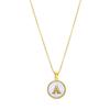 Collier Luxenter En Nacre Blanche Finie En or Jaune 18K - Alphabet A
