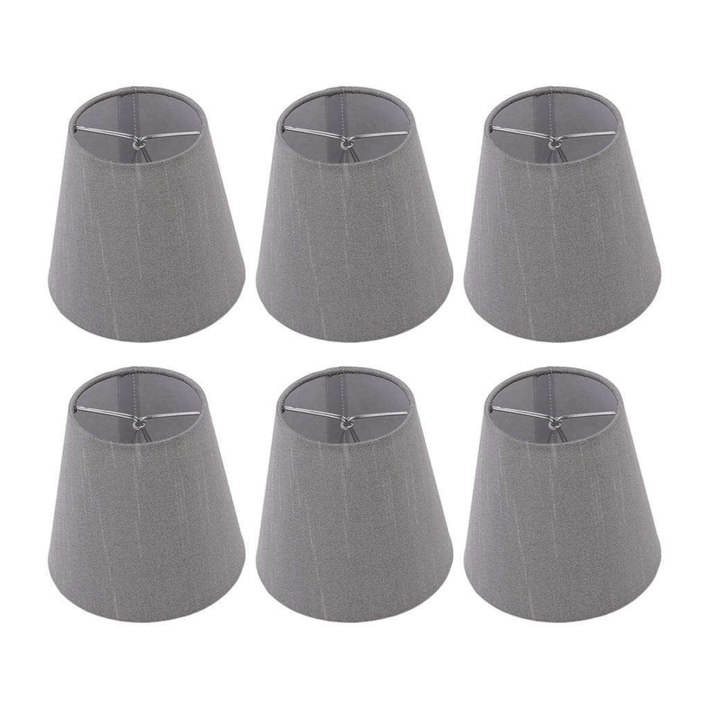 6 Pcs Cloth Lamp Shade Good Light Transmission E14 Candle Bulb Lamp Cover Classic Fabric Lampshade for Bedroom