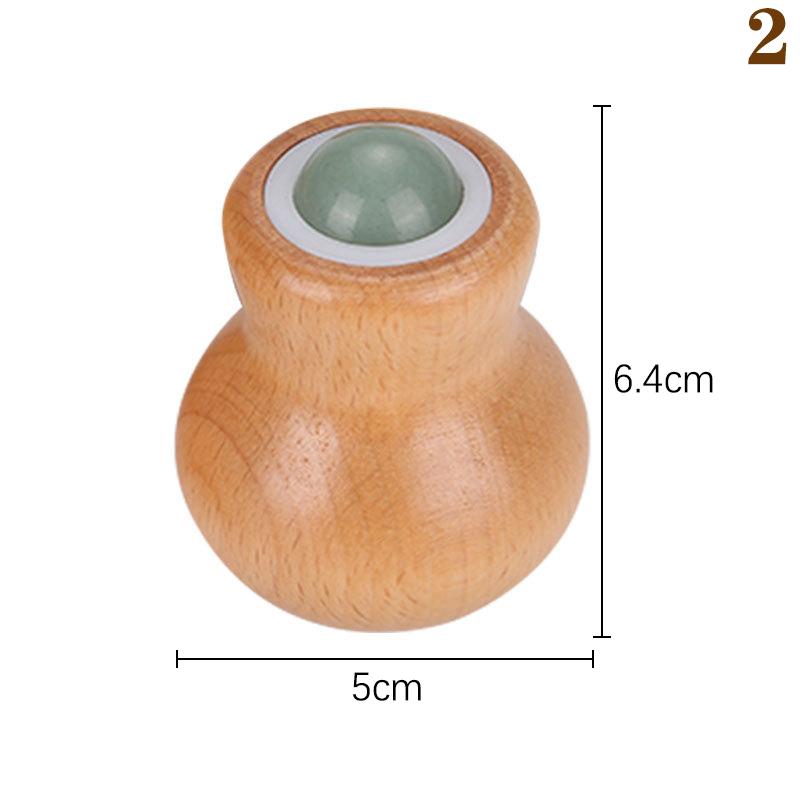 Jade Massage Roller Ball Natural Stone Massager Wooden Scraping Stick Neck Face Wrinkle Removing Lifting Tightening Health Care