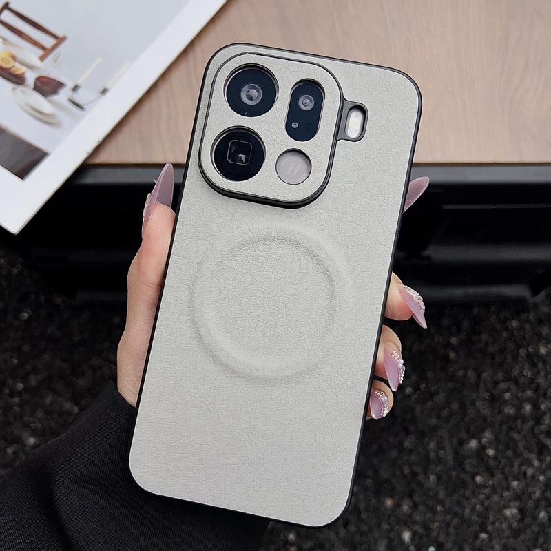 Чехол для OPPO Find X9 Pro X9 Магнитный Однотонная Кожа PU + Поликарбонат Противоскользящий Ультратонкий Чехол для Oppo Find X 9