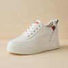 100% Genuine Leather Shoes Women Fashion Sneakers Sweet Ladies Wedge White Shoes Height Increasing 7cm