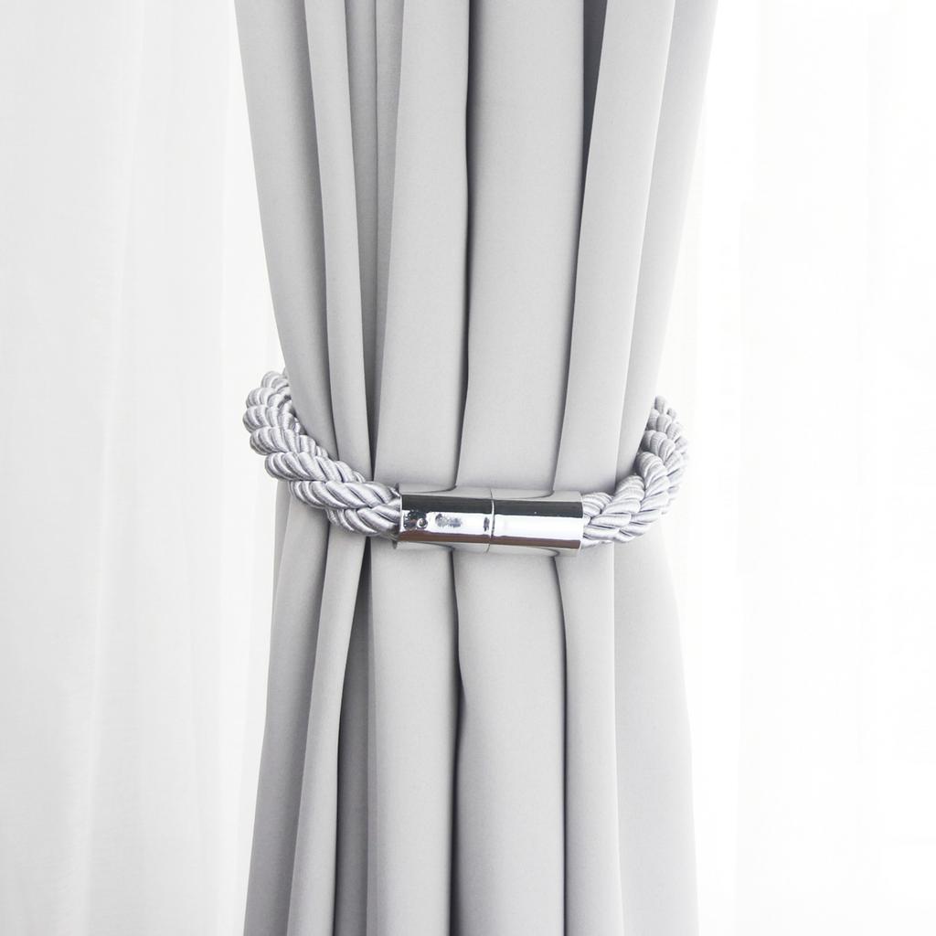 Магнитный однотонный держатель без перфоратора для штор, пряжка для штор, подвесные ремни из плюшевого сплава для спальни, веревки, домашний декор