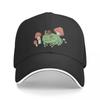 Cute Frog with Snail Hat and Mushrooms - Cottagecore Aesthetic Toad - Goblincore Fairy Grunge - Forest Themed Toads Baseball Cap
