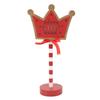 Xmas Santa Stop Here Sign with Led Lights Crown Shaped Battery Operated Xmas Stop Sign Tabletop