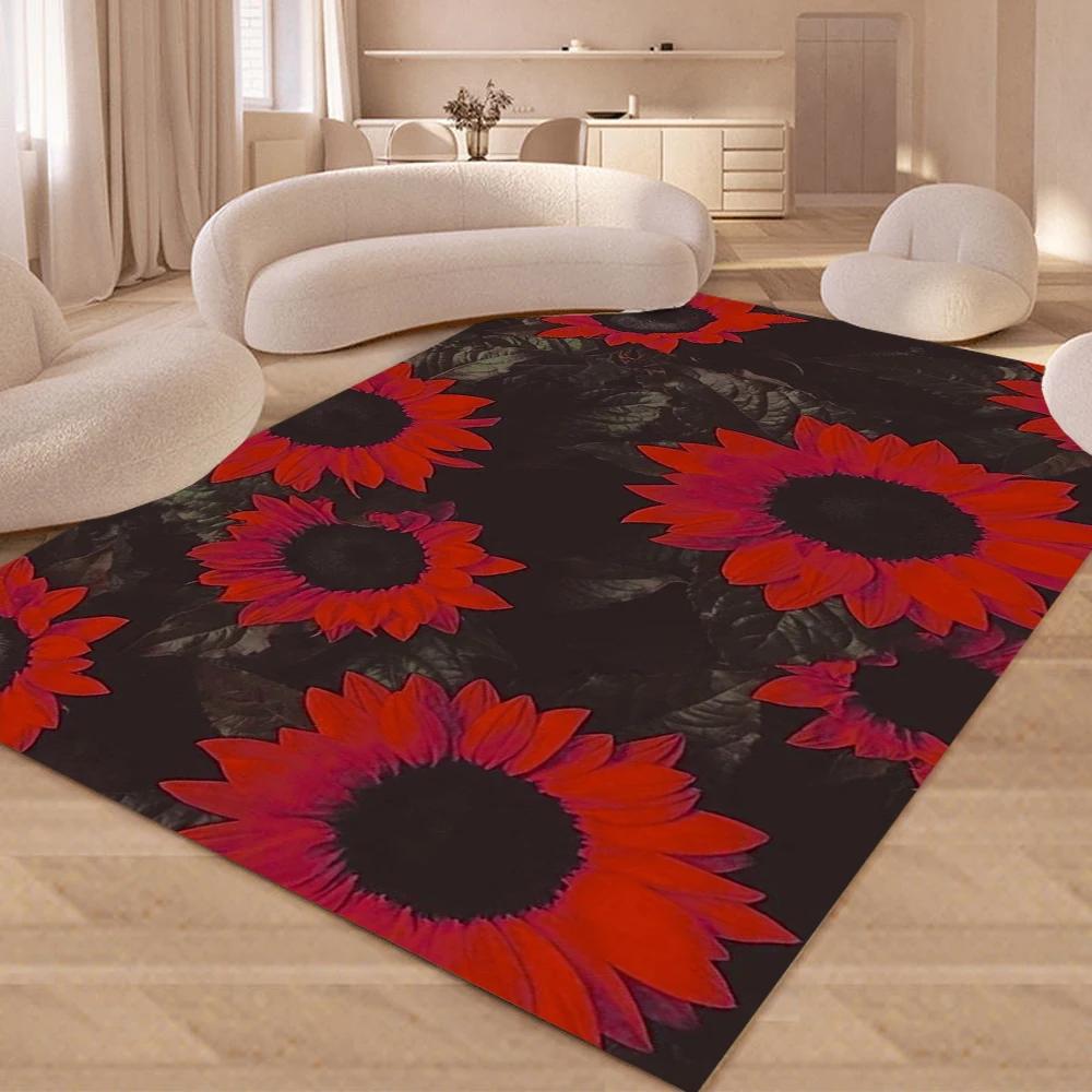 3D скандинавский цветок, ковер с ромашками, ковер для гостиной, спальни, дивана, коврик для кухни, украшение для кухни, нескользящий напольный коврик для детских игр