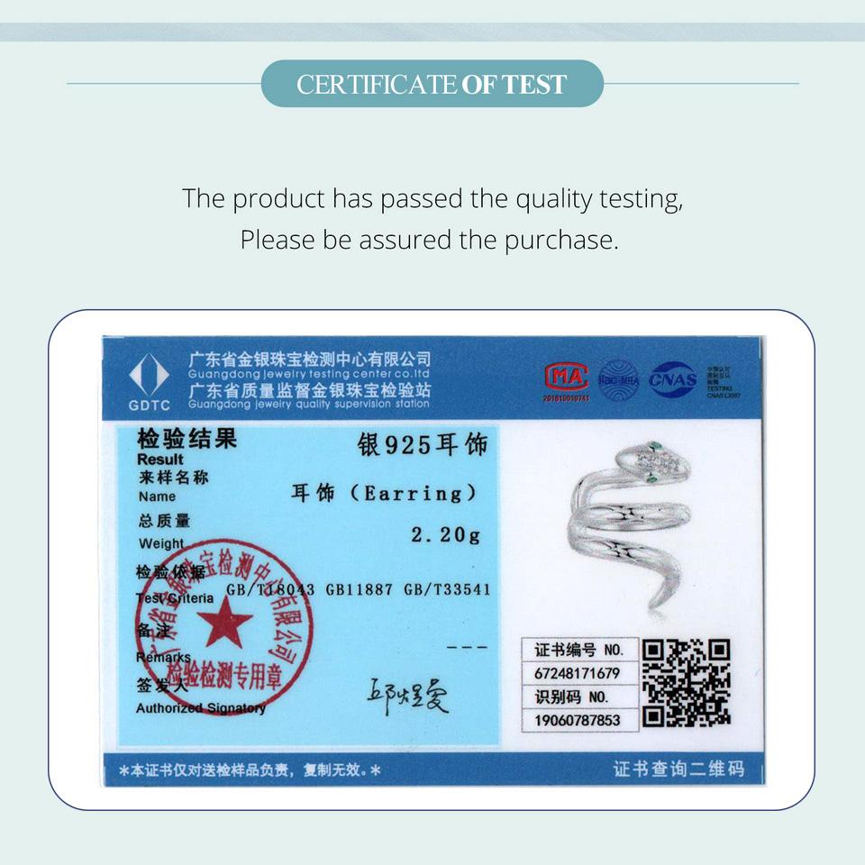 BAMOER 925 Sterling Silver Coiled Snake Ear Cuffs Unique Personalized Fashion Earring For Women Fine Jewelry