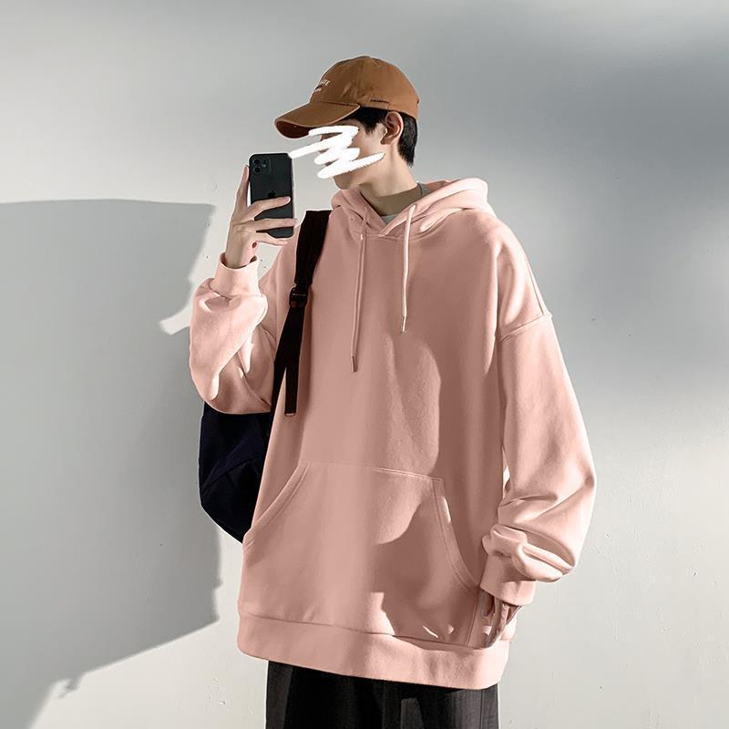 Осенняя новая мужская модная шапка-толстовка махровая однотонная рубашка с пустым дном пара толстовка с капюшоном