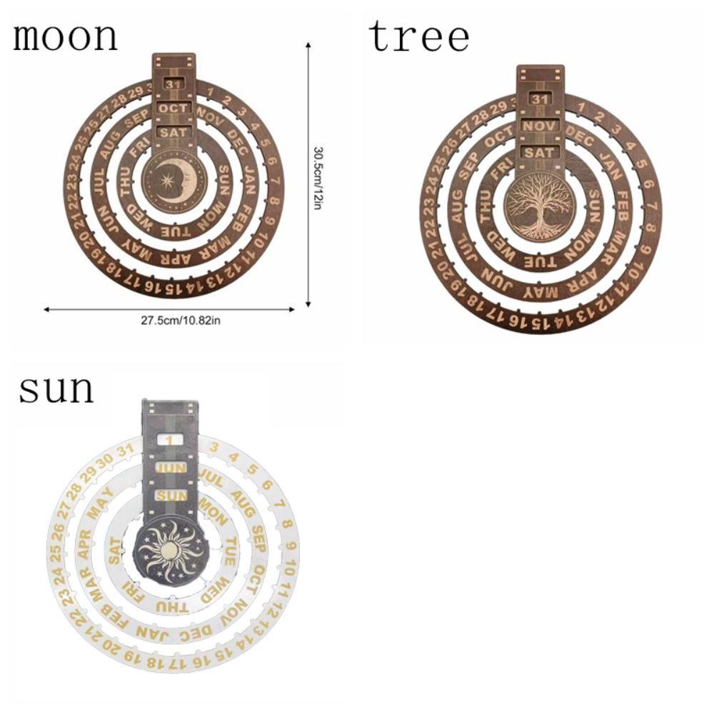 Stylish Rotating Calendar Retro Hanging Calendar Silent Operation Perpetual Calendar  Indoor