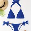 1011 new European and American swimsuit sexy bikini split swimsuit women's metal chain swimsuit