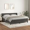 3131094 vidaXL Divan Bed and Mattress Dark Grey 180x200cm Velvet