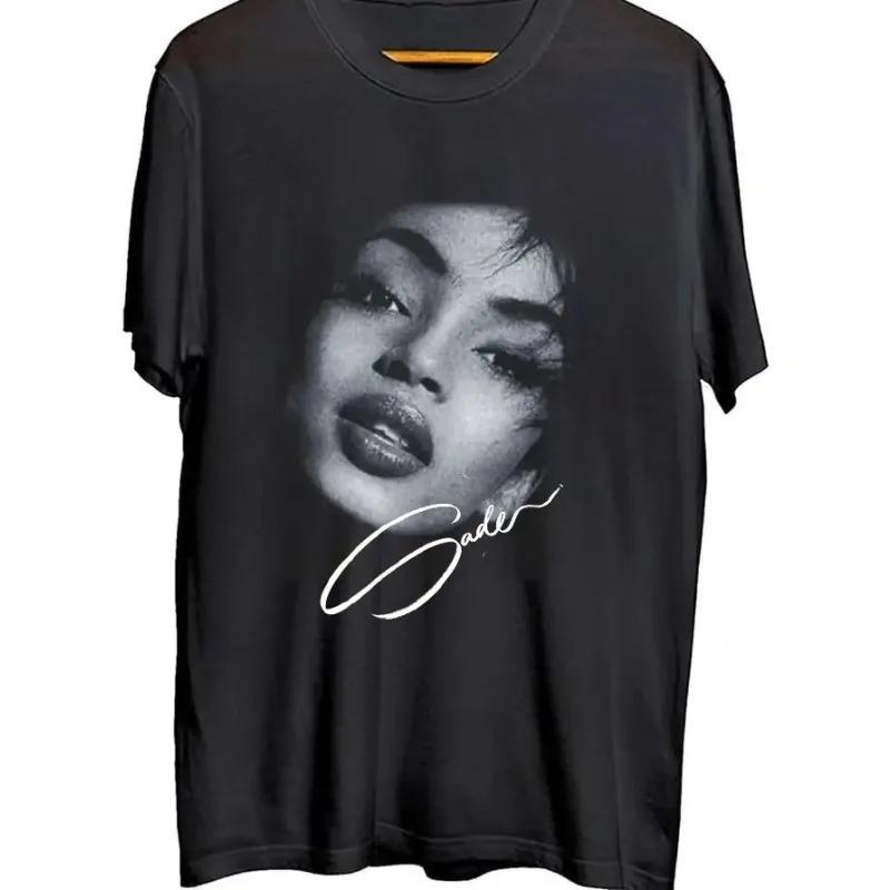 Fashion Retro Sade 90s Pop Music Fan TShirt New Summer Unisex Casual Retro Cotton Fashion Women And Unisex Tshirts