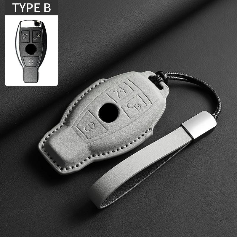 "Full Flip Leather Car Remote Key Case Cover for Mercedes Benz A C E S G Class GLC CLE CLA GLB GLS GLA W177 W205 W213 W222 X167" AX1