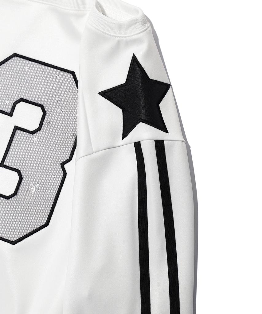 YOUHEE Offshoulder Jersey Sweatshirts White