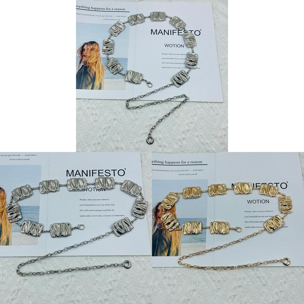 Stylish Metal Waist Chain With Irregular Design For Women Office And Casual Looks